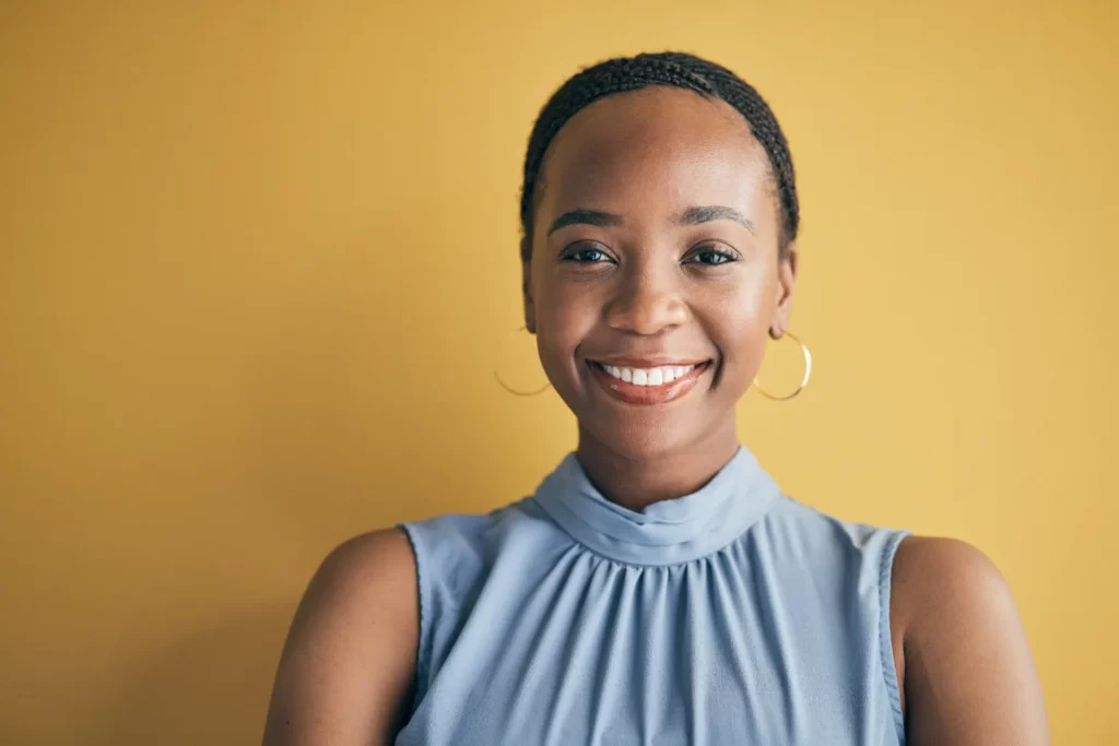 face happy and black woman designer and entrepre utc